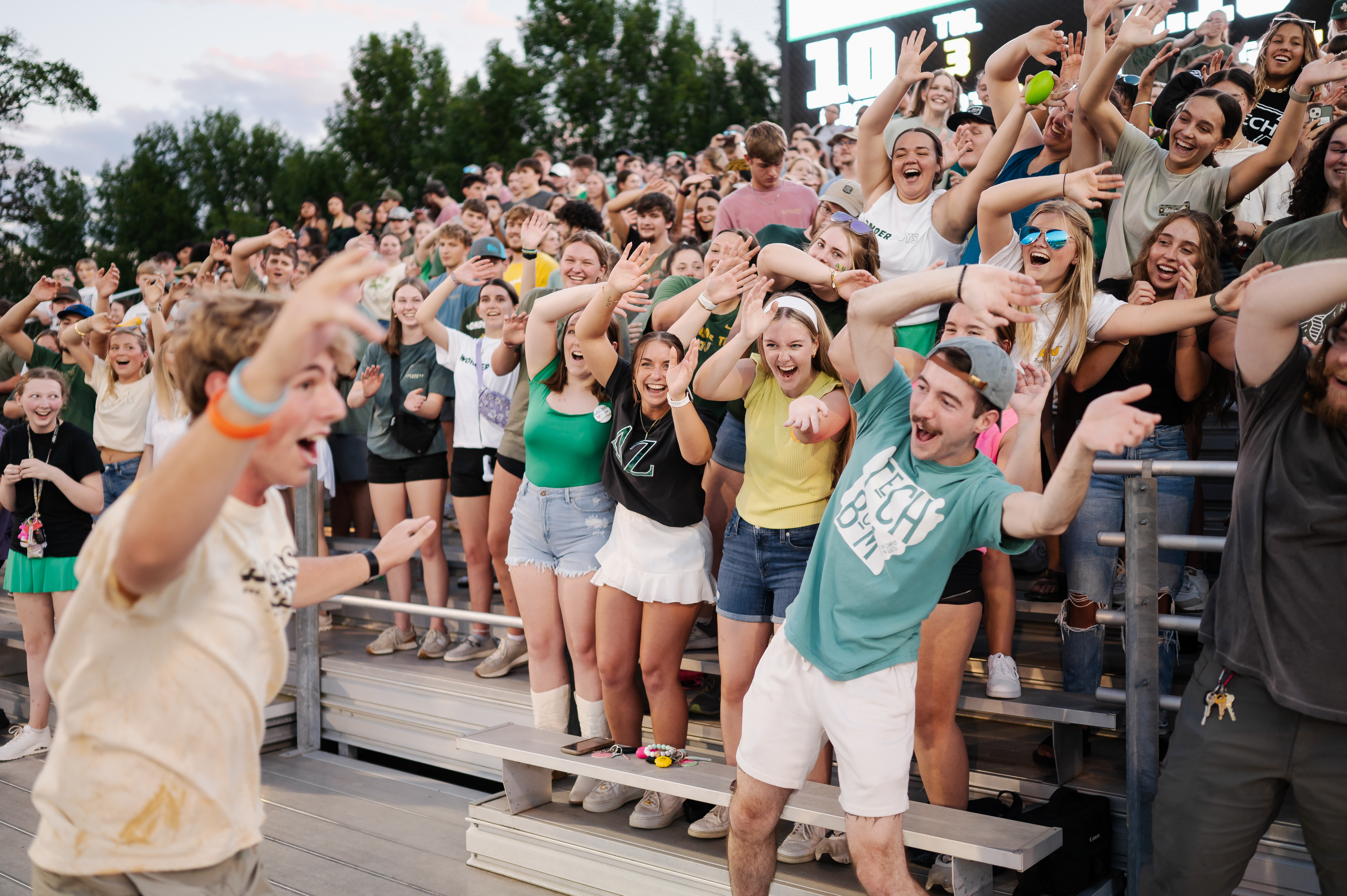 Students in the Grandstands Cheering