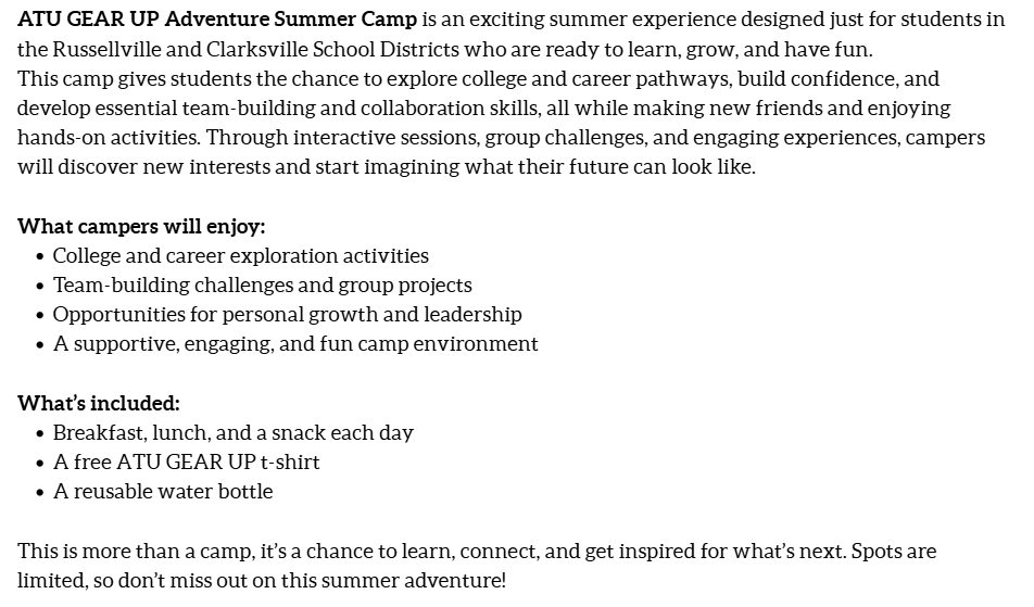 summer camp description