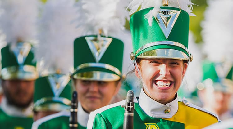 Students in marching band