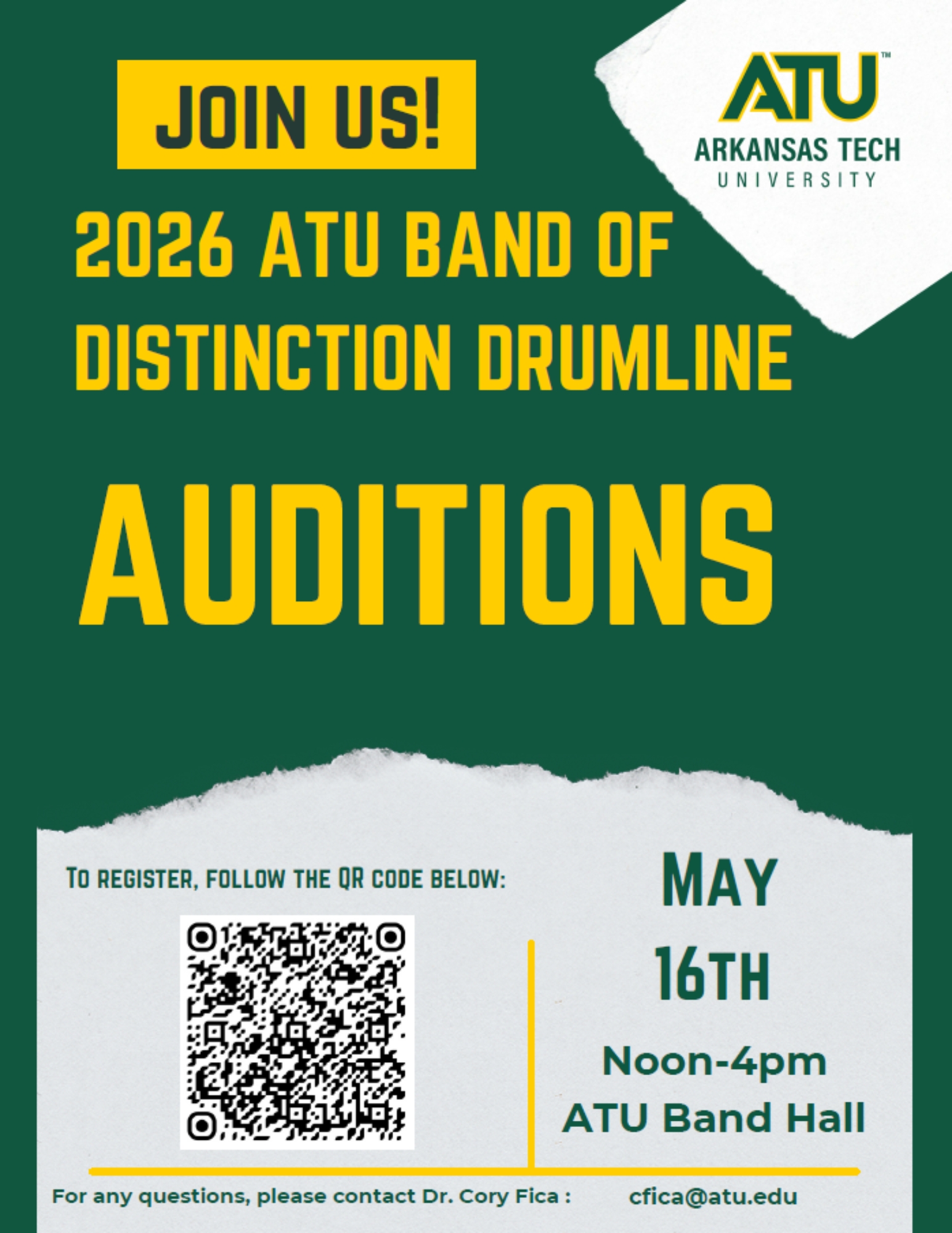 26-27 Drumline Registration Audition Flyer
