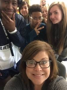 Christy Gore, MA TESOL, with her students
