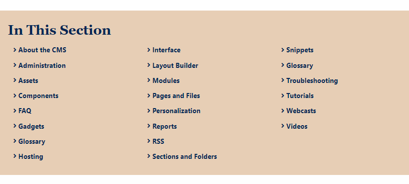CMS Support Webpage