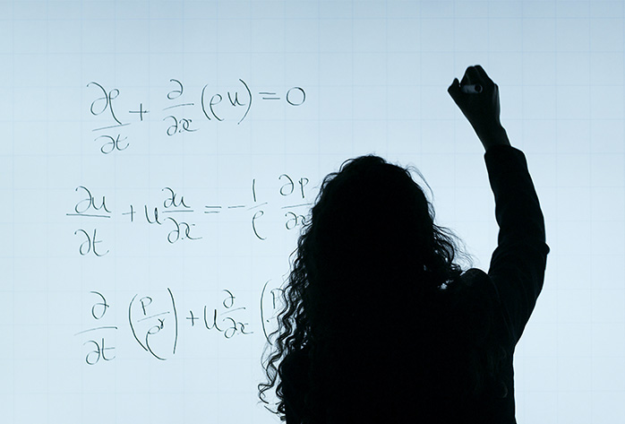 Teacher at whiteboard