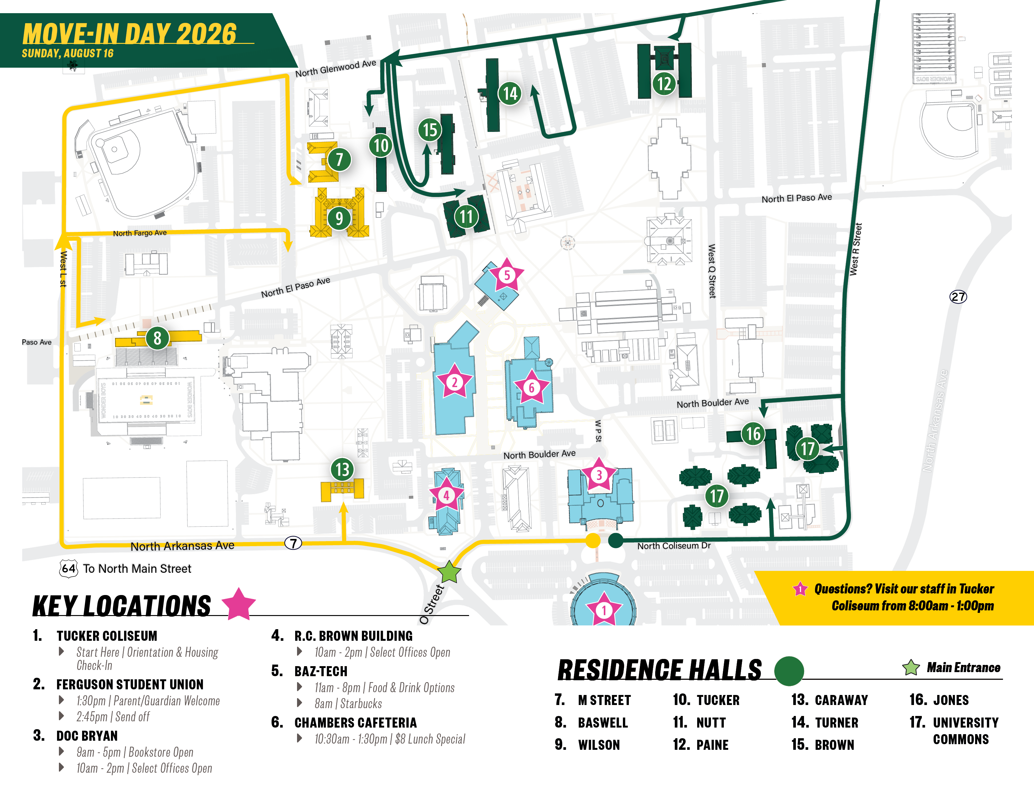 2026 Move In Day Map ATU Move in day Map