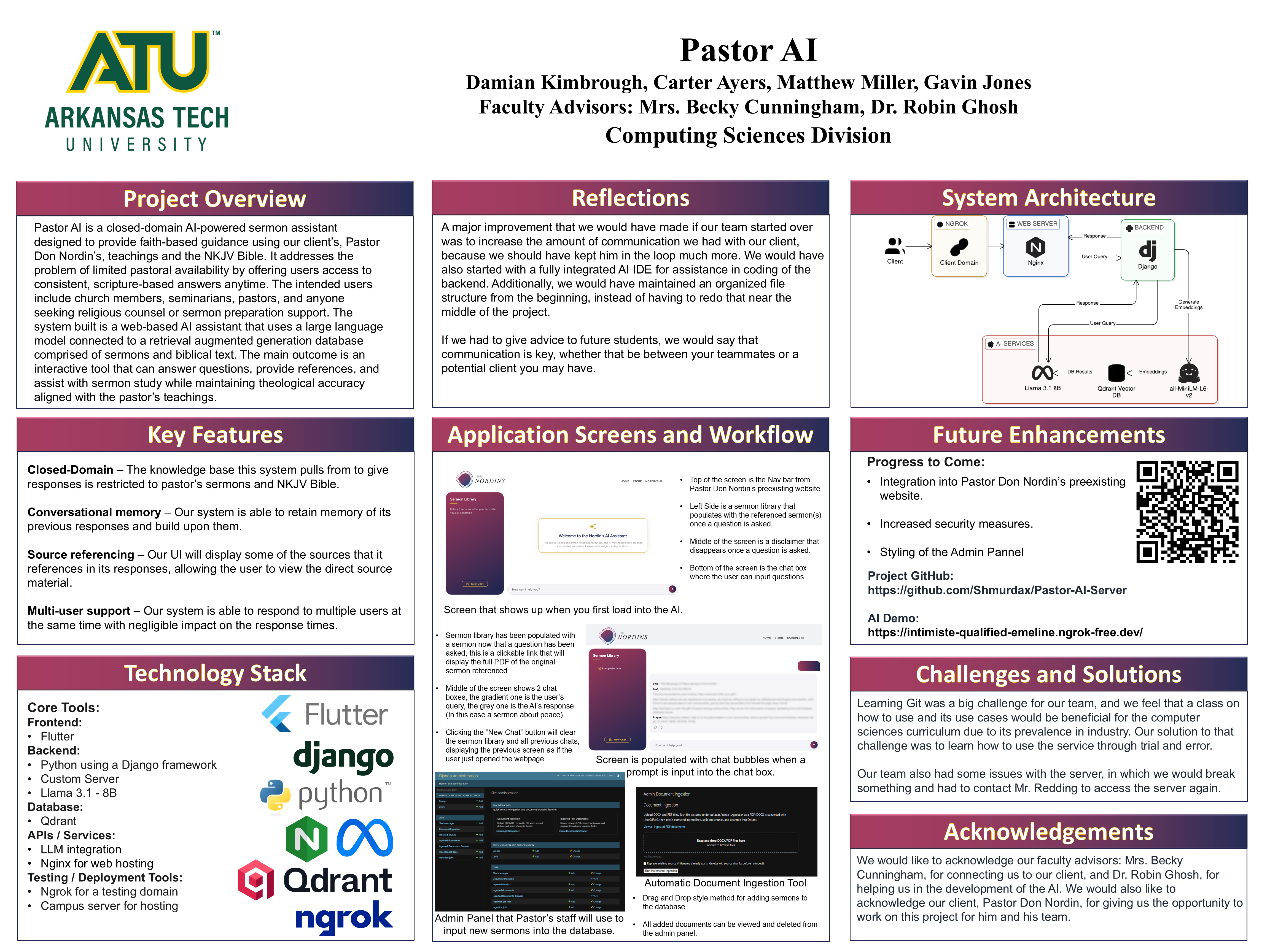 Pastor AI senior project poster