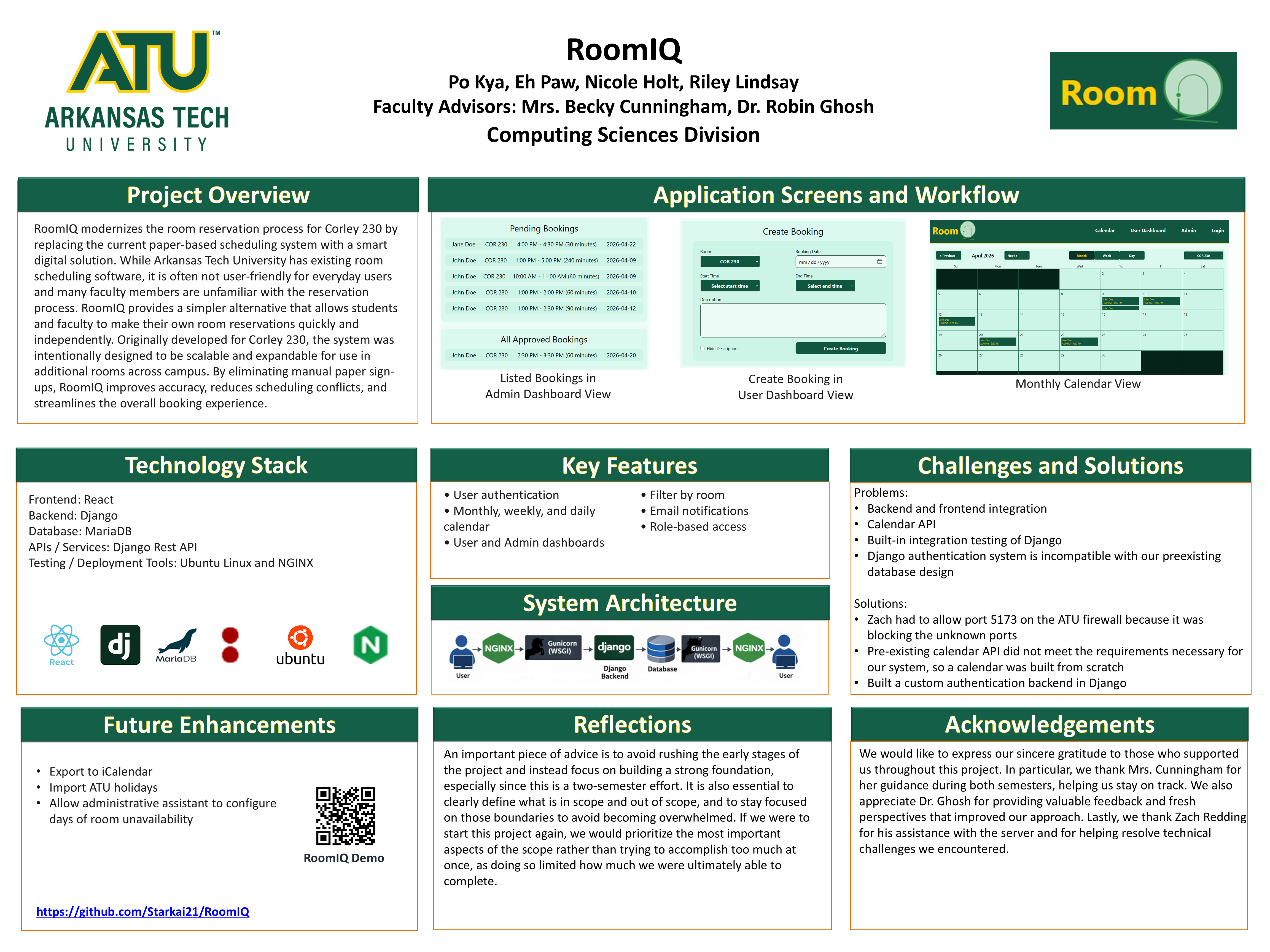 RoomIQ senior project poster