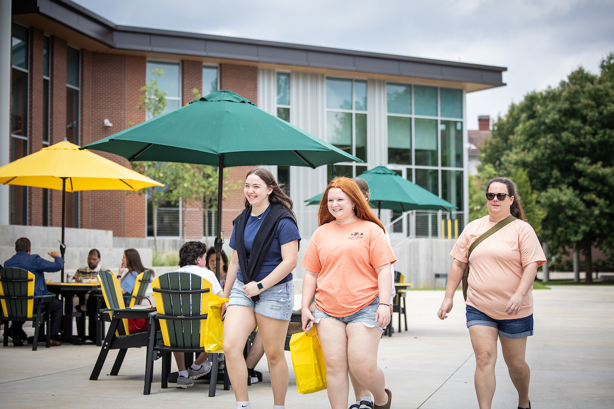 Students touring campus