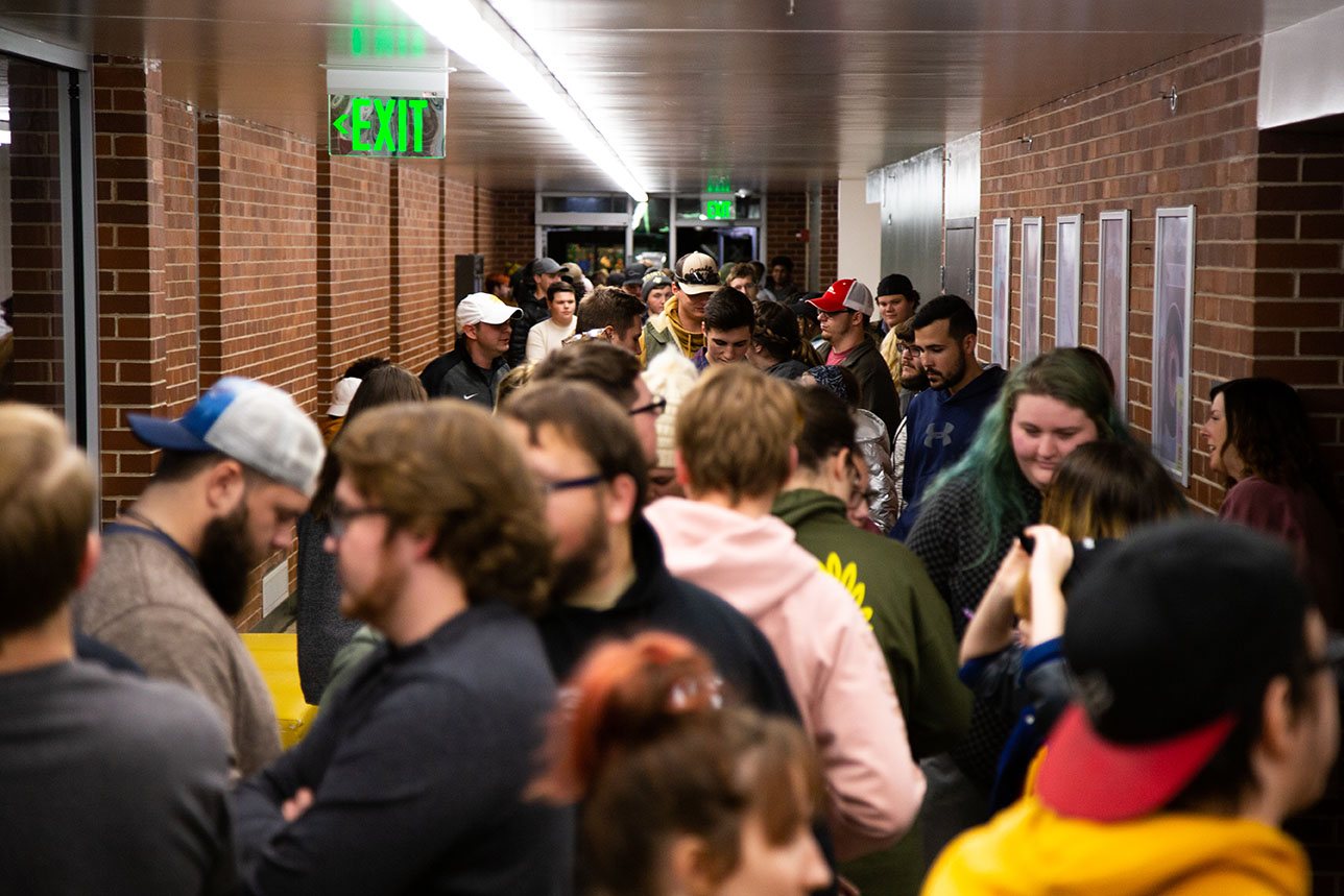 Students in Crowded Hallway